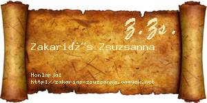 Zakariás Zsuzsanna névjegykártya